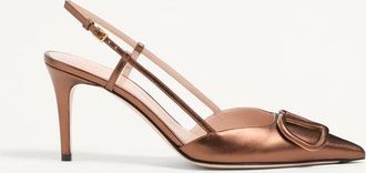 Valentino Garavani VLogo Signature Slingback Pump In Laminated Nappa Leather 80Mm Wo