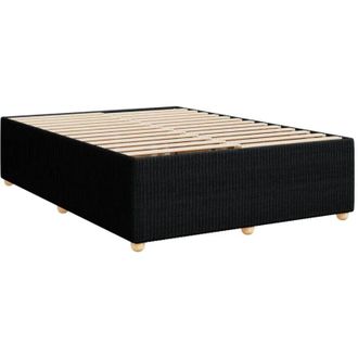 vidaXL Cama Sin Colch&oacute;n Tela Negro 140x190 Cm Vidaxl