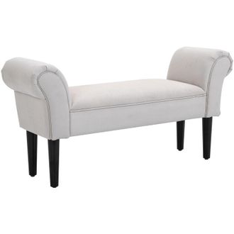 HOMCOM Panca Fondo Letto di Design Imbottita con Braccioli Arrotolati, Grigio - Homcom