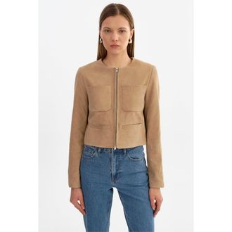 LaMarque Linette S | Suede Jacket in Beige at Nordstrom, Size X-Small