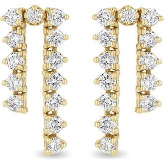 Zo&euml; Chicco 14K Gold Diamond Tennis Drop Earrings in 14K Yellow Gold at Nordstrom