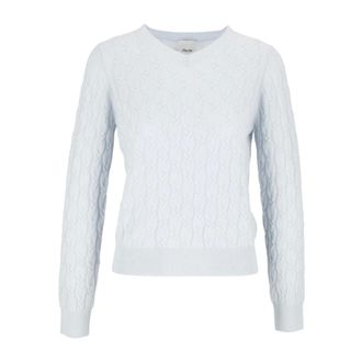 Allude Trui met V-hals - Dames - Truien - Blauw - Maat: L Kasjmier