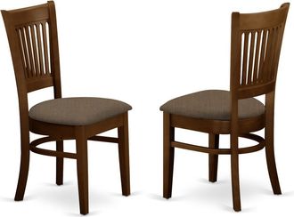 East West Furniture VAC-ESP-C Vancouver Linen Fabric Seat Chairs for dining room - Espresso Finish