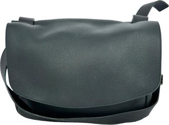 The Row Mail Small Shoulder Bag in Olive Calf Leather