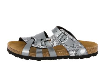 Lico Pantolette LICO Pantolette Bioline Flora, Damen, Gr. 36, grau, Synthetik, Schuhe Pantolette