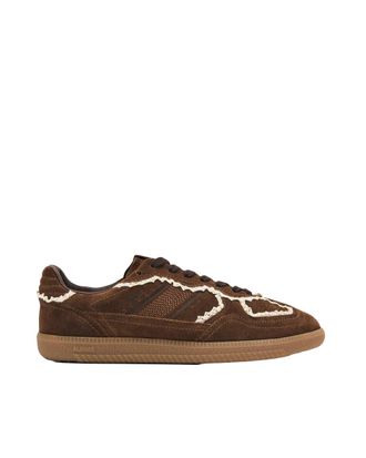 Alohas Crochet-Detail Suede Sneakers with Rubber Sole