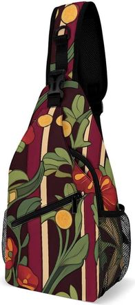Generic Middle Ages Flower Floral Mens Print Crossbody Large Sling Backpack Casual Chest Bag Gift for Traveling Hiking Workout