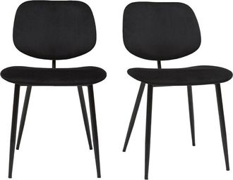 Miliboo Sedie in velluto nero e metallo nero (set di 2) tobias