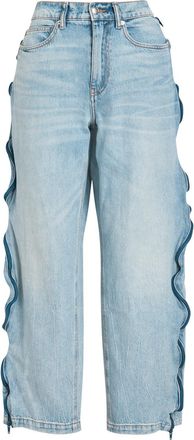 T Alexander Wang Alexanderwang.t Zip-embellished Barrel-leg Jeans - Blue - 27 (W27 / UK8-10 / S)