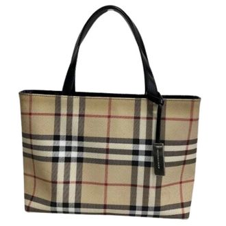 Burberry Pre-owned Tote Bags, female, Beige, Size: ONE SIZE Pre-owned Coated Canvas Handbag