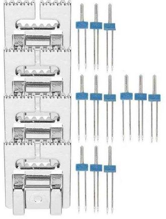 OEM Juego De Agujas Dobles Para M&aacute;quina De Coser - 12 Piezas Con 4 Palancas