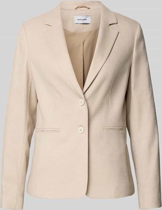 More & More More & More Slim Fit Blazer mit Reverskragen und Paspeltaschen in Beige, Gr&ouml;&szlig;e 34