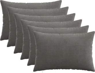 vidaXL Funda De Almohada 6 Pcs Heerlen Gris Oscuro 40 X 60 Cm Pana Vidaxl
