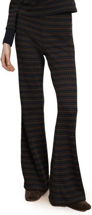 Veronica Beard Yadira Stripe Kick Flare Pants in Navy Dark Umber Multi at Nordstrom, Size X-Small