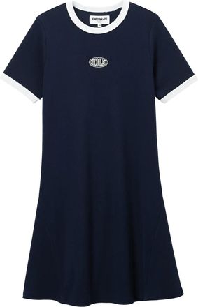 Chocoolate Abito modello T-shirt con dettaglio a contrasto - Blu