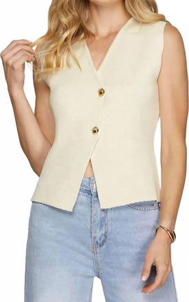 She + Sky Abbie Sweater Vest In Cream