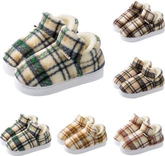 Generic Womens Fuzzy Memory Foam Slippers Size 5 Winter Anti-Slip Closed Back Plush Bedroom Slippers, Slip-On Warm House Shoes for Indoor Outdoor Comfort Gree