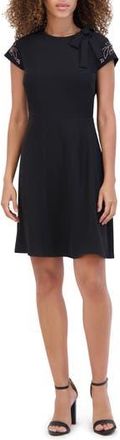 Kensie Embellished A-Line Minidress in Black at Nordstrom Rack, Size 14