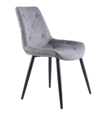 Home Heavenly Pack 4 sillas tapizada gris extra suave patas metal negras