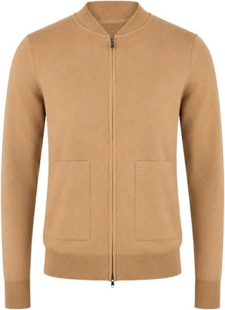 FILIPPO DE LAURENTIIS Bomber Zip Ml - Heren - Vesten met rits - Bruin - L - Hoodies & sweatvesten