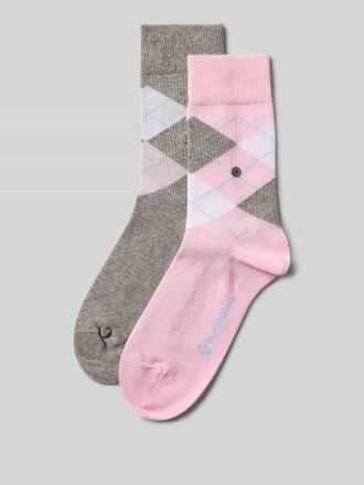 Burlington Socken mit Argyle-Stitching Modell Everyday im 2er-Pack in Rosa, Gr&ouml;&szlig;e 36-41