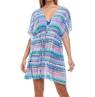 Gottex V-Neck Mesh Tunic Cover Up In Spritz