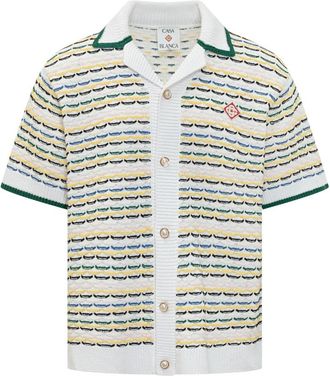 Casablanca Gebreid vest met korte mouwen - Heren - Vesten - Veelkleurig - S - Katoen - Truien & Vesten