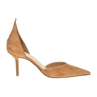 Francesco Russo D&eacute;collet&eacute; DOrsay Flame in Camoscio - - Shoes - Donna - Marrone - 37 1/2 EU