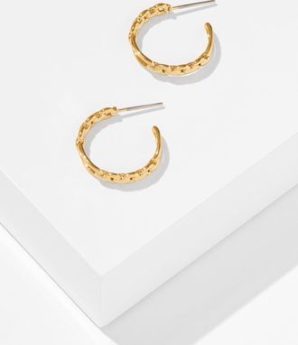 Talbots Delicate Chain Hoop Earrings - Gold - 001 Talbots