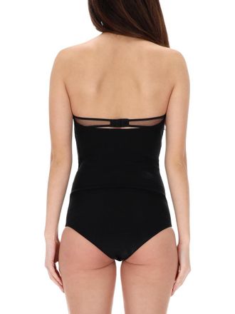 Courr&egrave;ges Viscose Bustier Bodysuit - Black