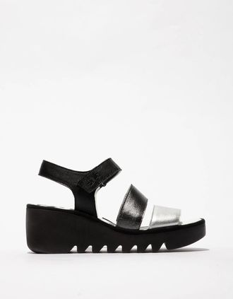 FLY London Womens Fly London BEXY575FLY Womens Sandals Silver/Graphite/Black - Size: 7