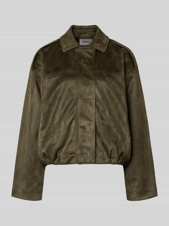 Only Regular Fit Blouson in Wildlederoptik Modell AMBER in Oliv, Gr&ouml;&szlig;e XL