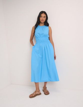 Nobody's Child Blue Sleeveless Carrie Midi Dress