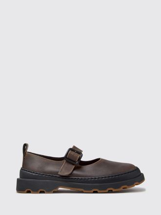 Camper Brutus+ Leather Mary Jane Ballet Pumps with Notched Sole
