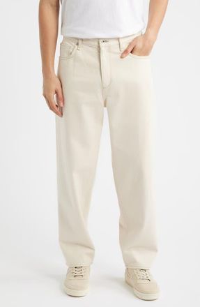 Rag & Bone Baggy Authentic Rigid Straight Leg Jeans in Seeded Ecru at Nordstrom, Size 29