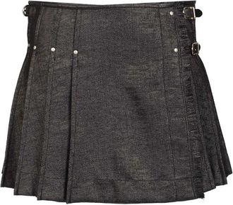 Durazzi Milano Studded Buckle Kilt - female - Durazzi Milano - Short Skirts - Black - S - Skirts