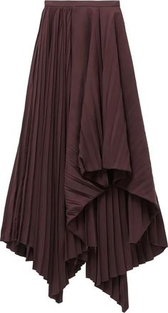 Alexander McQueen Gonna plissettata asimmetrica - Marrone