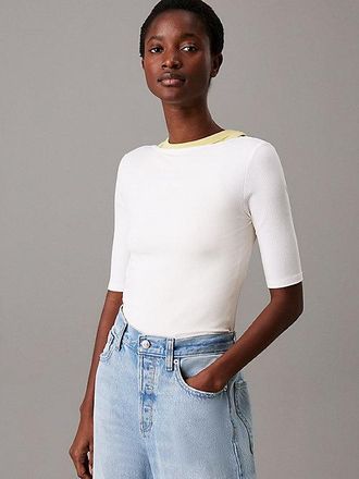 Calvin Klein Top Skinny De Modal Con Espalda Al Aire