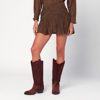 Isabel Marant Khaki Ceola skirt with ruffles