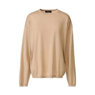 Fabiana Filippi Round-neck Knitwear, female, Beige, Size: M Round-neck Knitwear