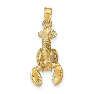 Diamond2Deal 10k Yellow Gold 3-D Moveable Lobster Pendant