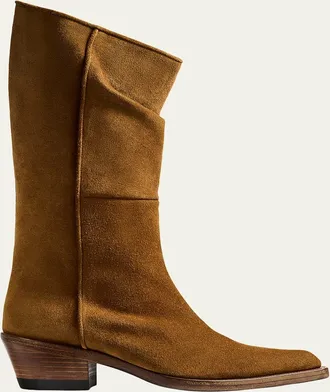 Khaite 35mm Clive Suede Mid-Calf Boots