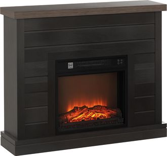 OEM Chimenea El&eacute;ctrica 1800w Con Efecto De Llama Mando A Distancia Temporizador Semanal Para Sala 30 M&sup2; Gris Oscuro