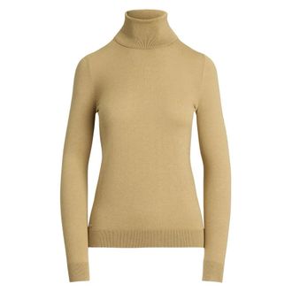 Ralph Lauren Beige Bruin Coltrui Trui - Dames - Coltruien - Beige - M - Nylon - Truien & Vesten