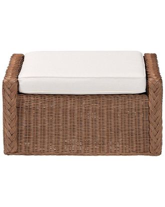 Baxton Studio Derris Bohemian Braided Rattan Footstool