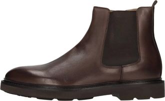 Henderson Schoenen, Heren, Bruin, 42 EU, Leer, Handgemaakte Leren Enkellaarsjes