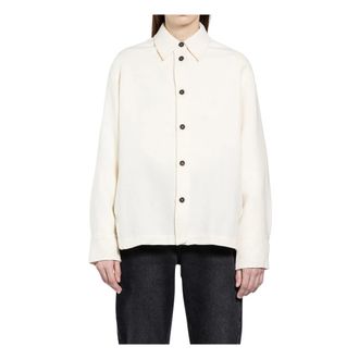 STUDIO NICHOLSON Light Jackets, female, White, Size: M Santini Overshirt