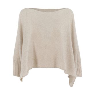 Le Tricot Perugia Round-neck Knitwear, female, Beige, Size: XS/S Poncho-style Jumper