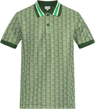 Lacoste Polo con effetto jacquard - Verde