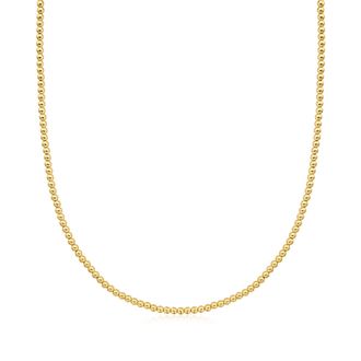 RS Pure by Ross-Simons Italian 3mm 14kt Yellow Gold Bead Necklace